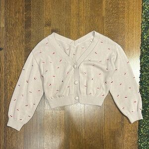 Harajuku Cherry Embroidered Cropped Cardigan